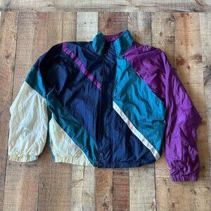 Christian Dior Monsieur Vintage Multicolor Windbreaker Track Jacket Full Zip XL